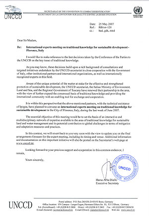 HAma Arba Diallo - UNCCD invitation letter